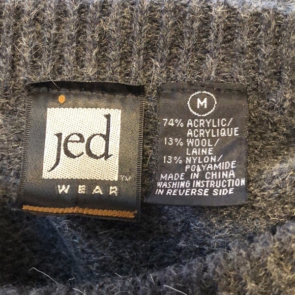 Vintage 90s Jed Wear Wool Blend Colorful Grandpa Sweater Size M - Picture 7 of 7